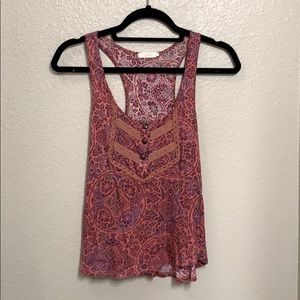 Printed Razorback tank top